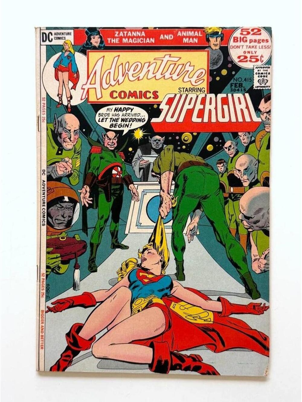 ADVENTURE COMICS SUPERGIRL #415  (1972) FN/VF- lower corner production miscut.